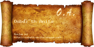 Osbáth Anita névjegykártya