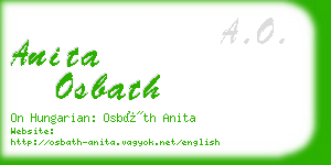 anita osbath business card